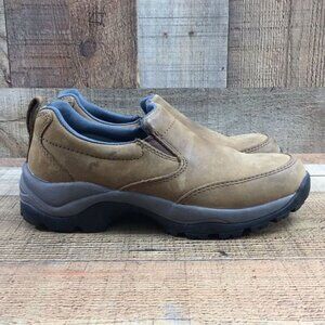 Duluth Brown‎ Tan Leather Loafers Womens 6 Medium Slip On Comfort Shoes